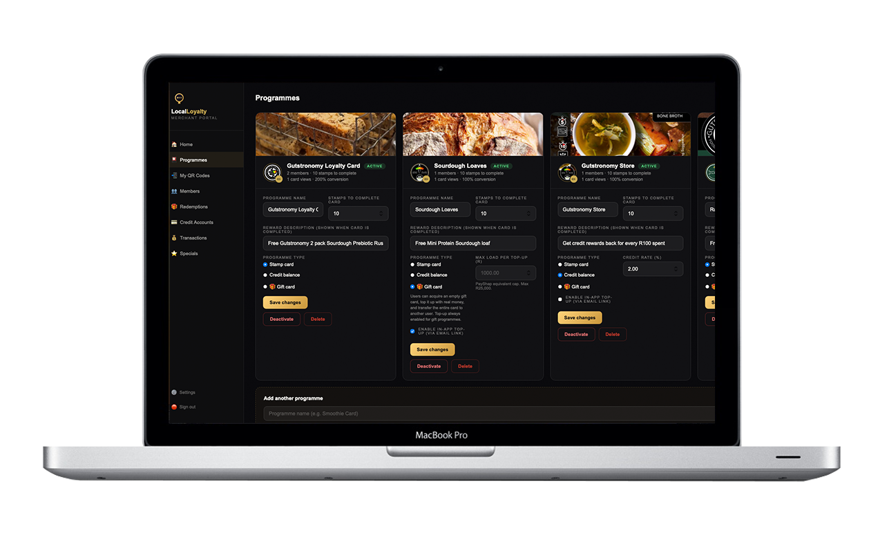 Programmes dashboard